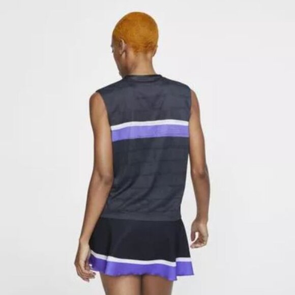 Nike Women's Slam Tank Top - Off Noir/Court Purple - Picture 2 of 11